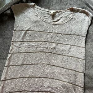 Cream & Gold Striped Oversized/ Loose fitting shirt - Size Medium